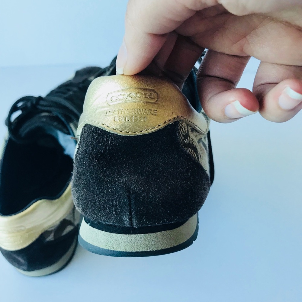 Coach woman’s Sneakers Brown Gold Size 6M - Picture 6 of 8